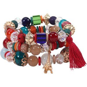 Twinfree Bohemian Bracelets for Women Stretch Multilayer Colorful Beads …